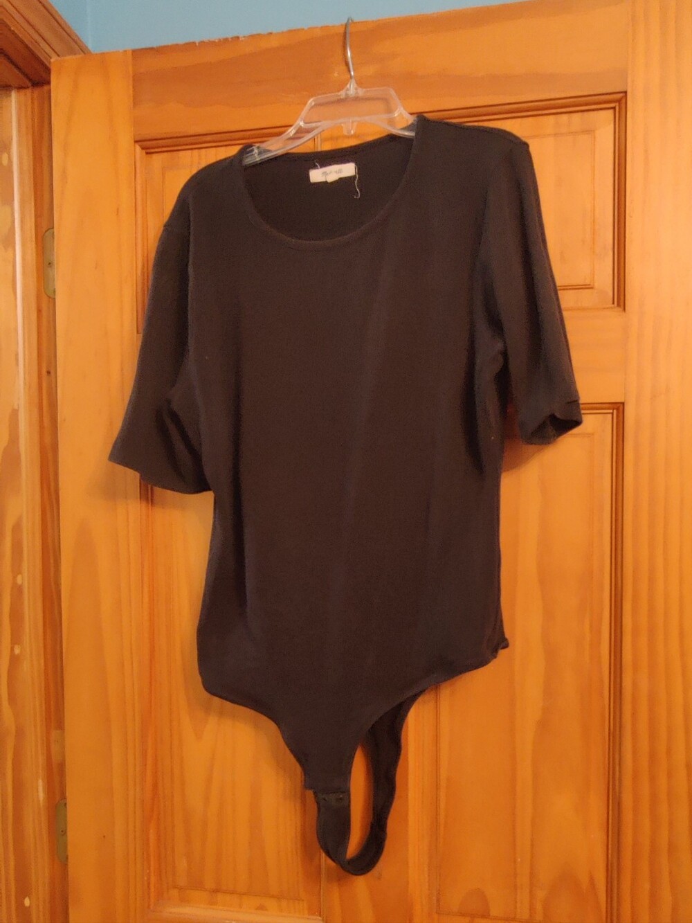 Madewell Short Sleeve Crewneck Tshirt Black Bodysuit Women's Size XL